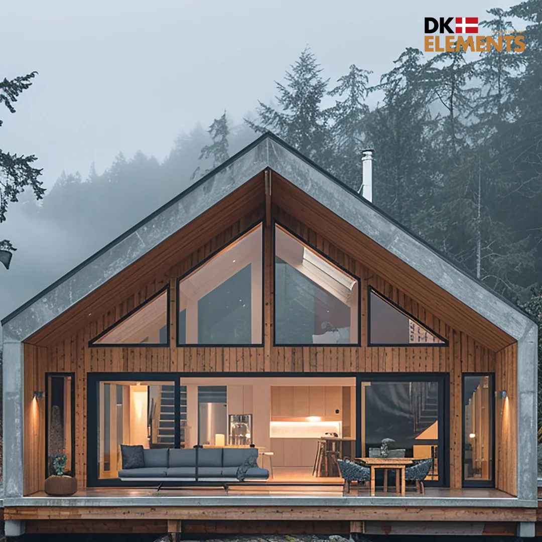 Moderne hus i skov